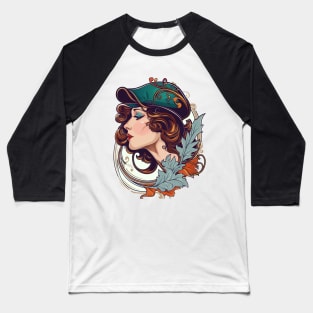 A portrait of a woman in the Art Nouveau style Baseball T-Shirt